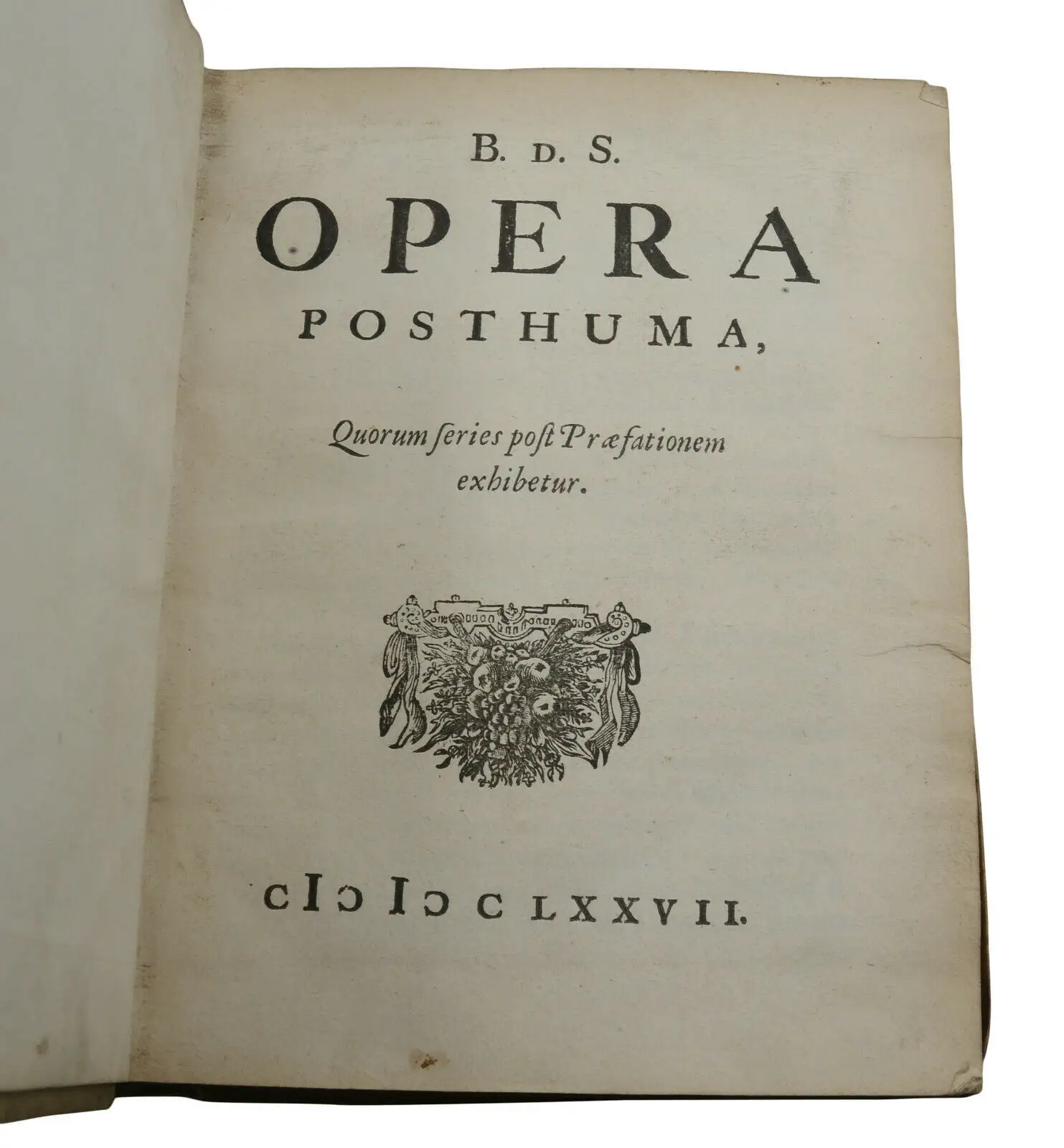 The 1677 title page of Spinoza's Opera Posthuma, printed in Latin