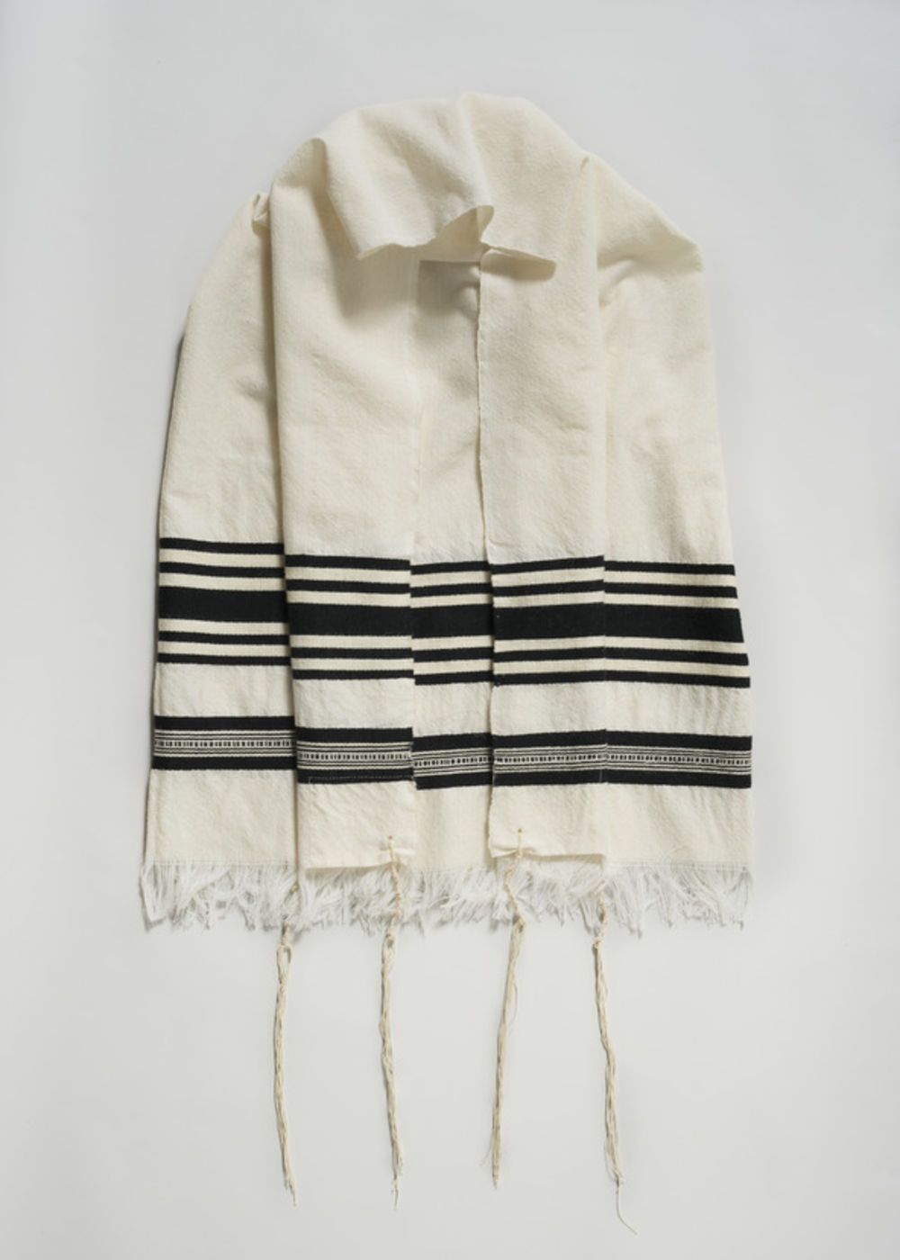 A wool-and-satin prayer shawl (tallit) made in Djerba, Tunisia